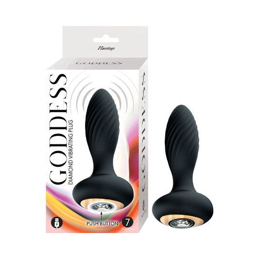 GODDESS DIAMOND VIBRATING PLUG BLACK