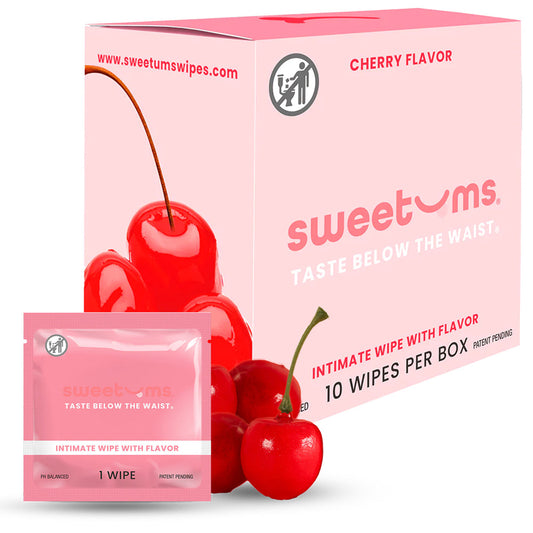 SWEETUMS - TOALLITAS ÍNTIMAS SABOR CEREZA PAQUETE DE 10