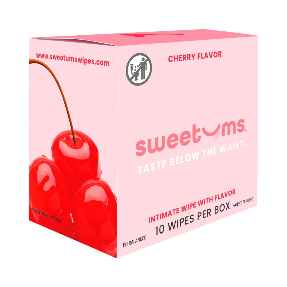 SWEETUMS - TOALLITAS ÍNTIMAS SABOR CEREZA PAQUETE DE 10