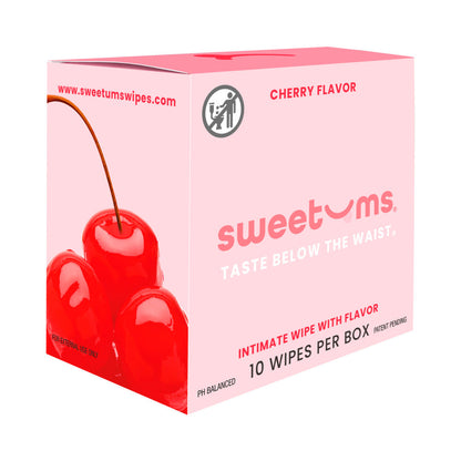 SWEETUMS - TOALLITAS ÍNTIMAS SABOR CEREZA PAQUETE DE 10