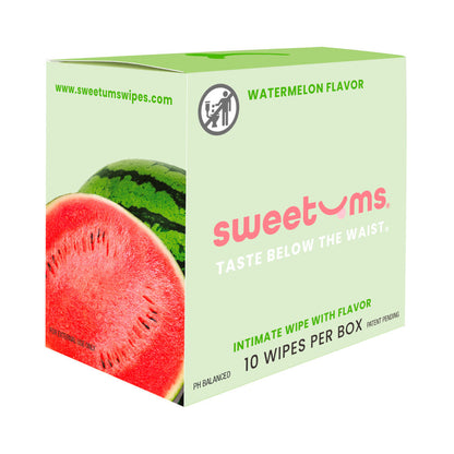 SWEETUMS - TOALLITAS ÍNTIMAS SABOR SANDÍA PAQUETE DE 10