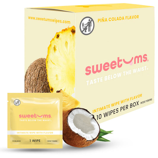 SWEETUMS - TOALLITAS ÍNTIMAS CON SABOR A PIÑA COLADA PAQUETE DE 10