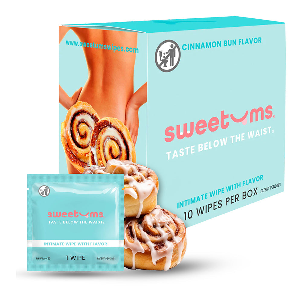 SWEETUMS INTIMATE WIPES CINNAMON BUN FLAVOR 10-PACK