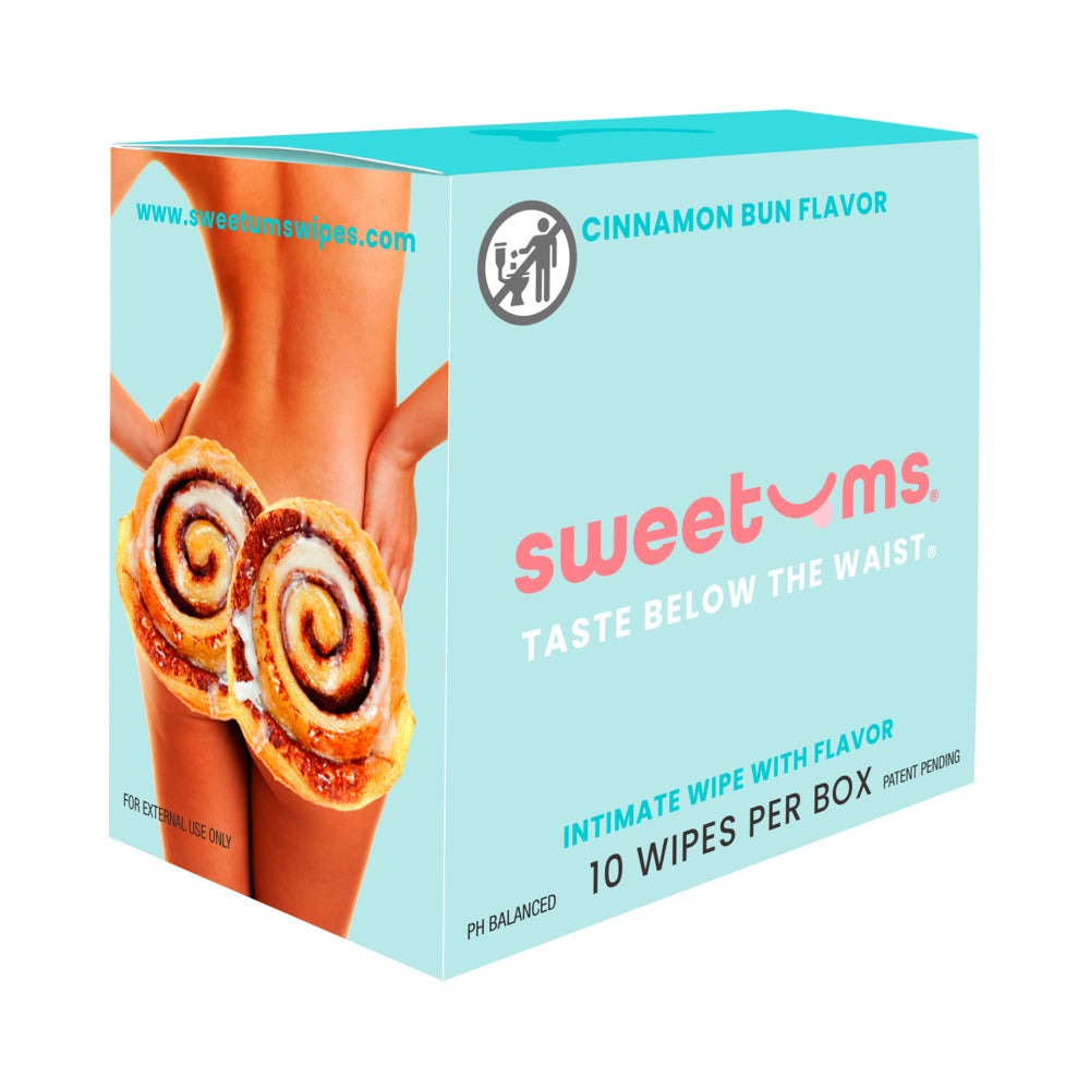 SWEETUMS - INTIMATE WIPES CINNAMON BUN FLAVOR 10-PACK