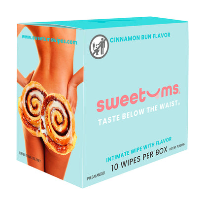 SWEETUMS INTIMATE WIPES CINNAMON BUN FLAVOR 10-PACK