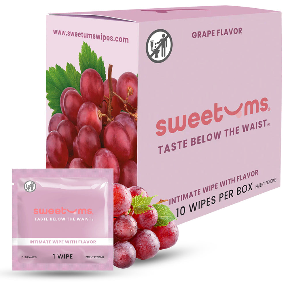 SWEETUMS INTIMATE WIPES GRAPE FLAVOR 10-PACK