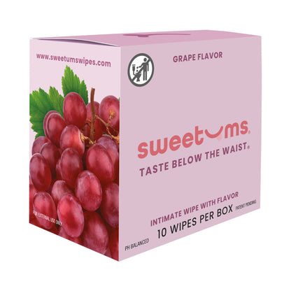 SWEETUMS - INTIMATE WIPES GRAPE FLAVOR 10-PACK