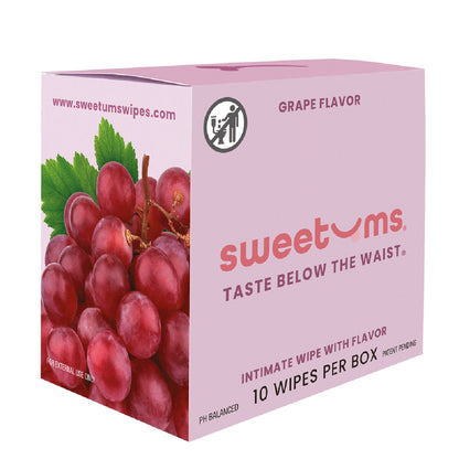 SWEETUMS INTIMATE WIPES GRAPE FLAVOR 10-PACK