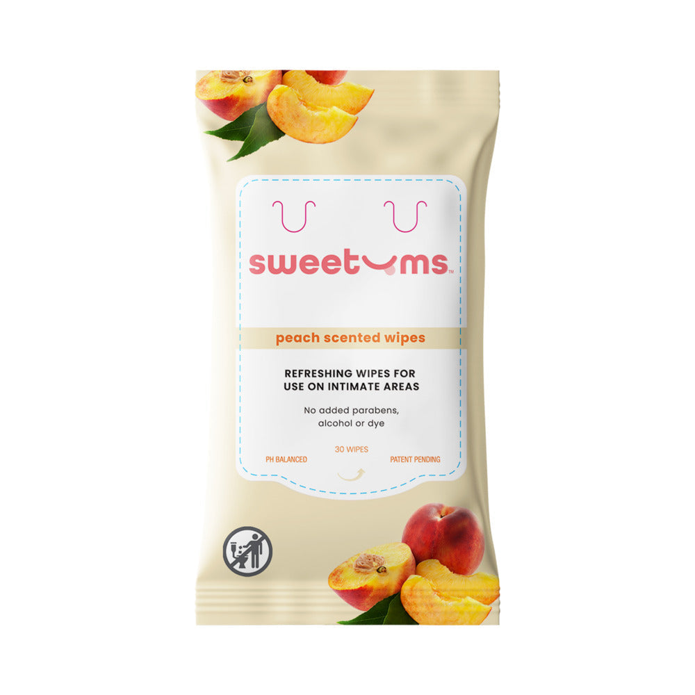 TOALLITAS ÍNTIMAS SWEETUMS AROMA DURAZNO (SIN SABOR) PAQUETE DE 30