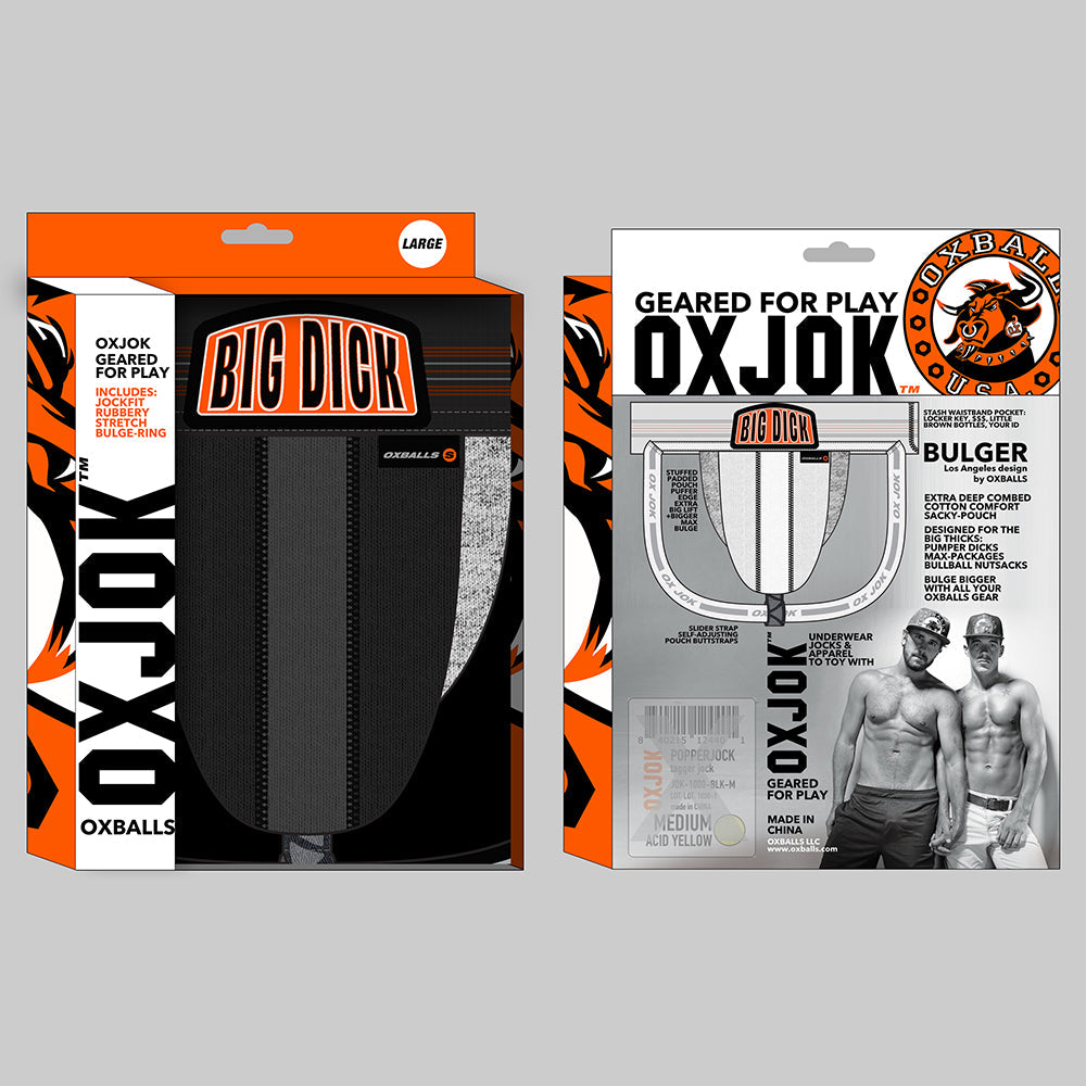 OXBALLS OXJOK BULGER PUMPER-SACK SLIDER JOCK BLACK IRON 2XL