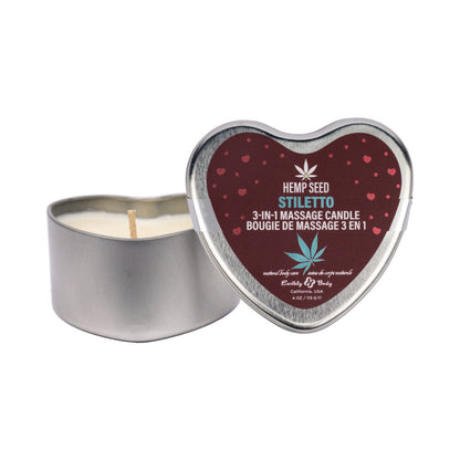 EARTHLY BODY - HEMP SEED VALENTINE 3-IN-1 MASSAGE CANDLE STILETTO 4.7 OZ.