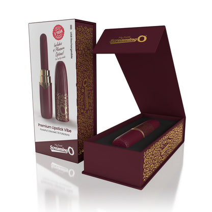 SCREAMING O - MY SECRET PREMIUM RECHARGEABLE VIBRATING LIPSTICK MERLOT