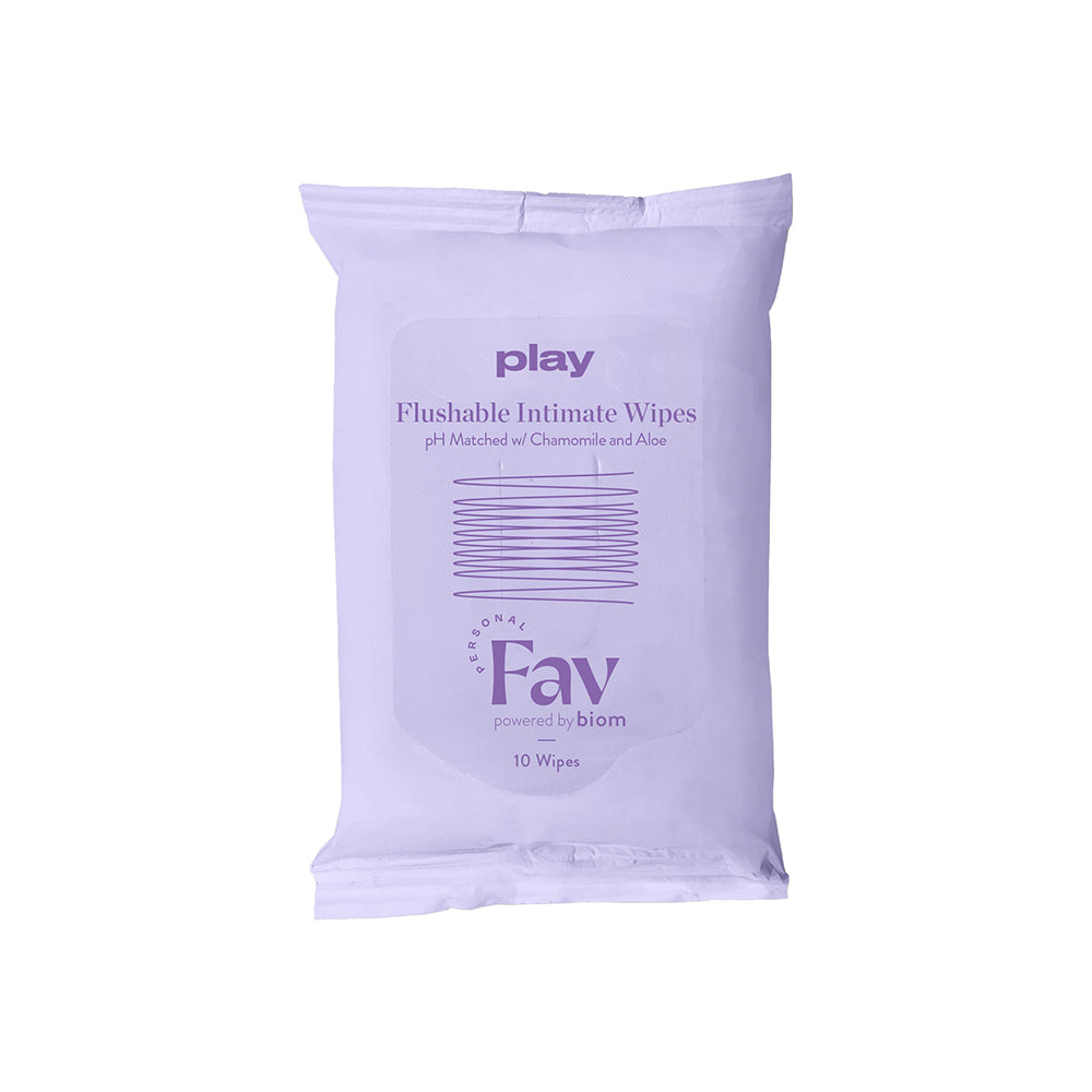 PERSONAL FAV PLAY FLUSHABLE INTIMATE WIPES 10-PACK