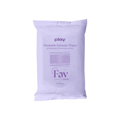 PERSONAL FAV PLAY FLUSHABLE INTIMATE WIPES 10-PACK
