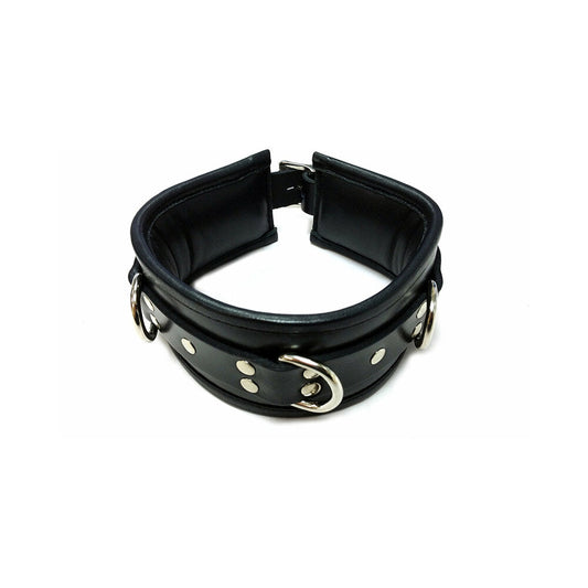 ROUGE GARMENTS - ROUGE LEATHER PADDED COLLAR BLACK