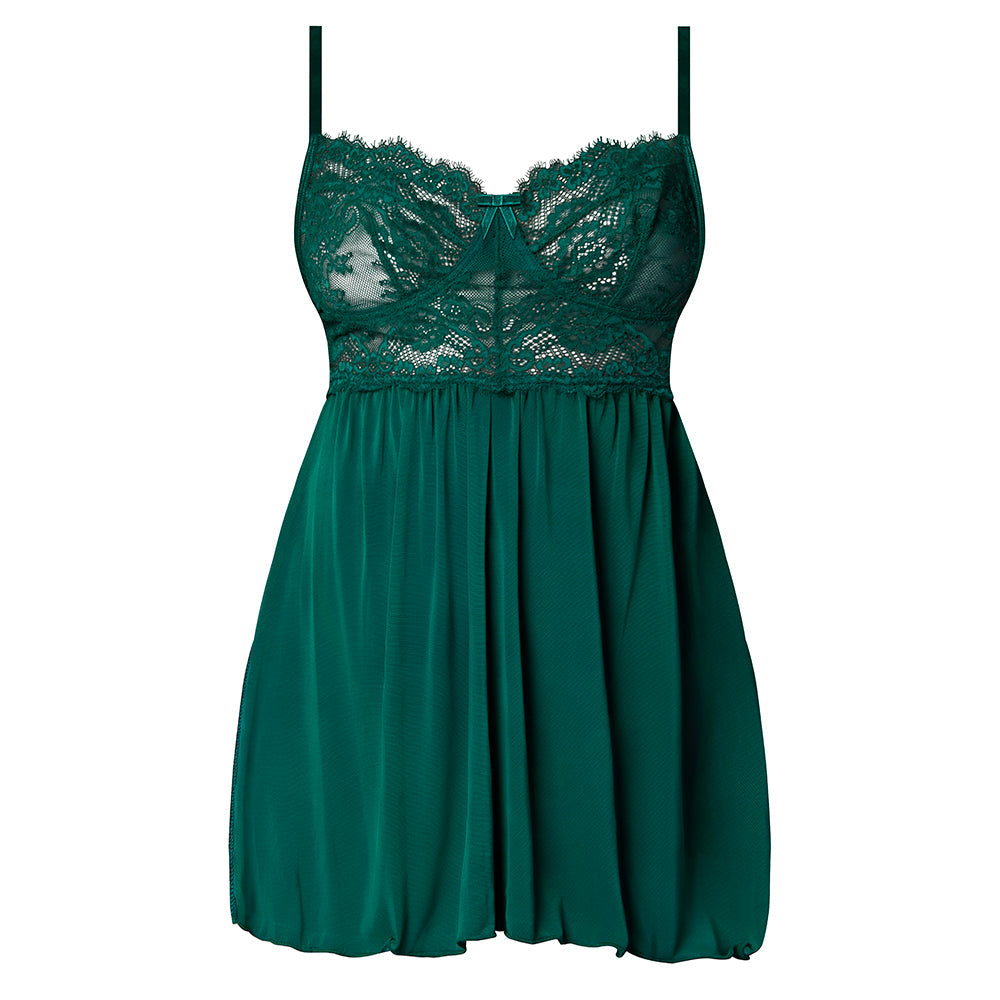 EVERMORE BABYDOLL & CHEEKY PANTY SET EMERALD