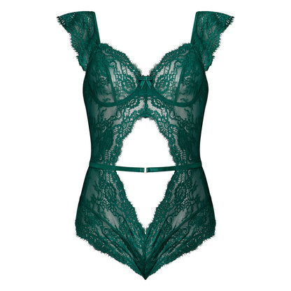 MAGIC SILK EVERMORE CUTOUT ROMPER EMERALD L/XL