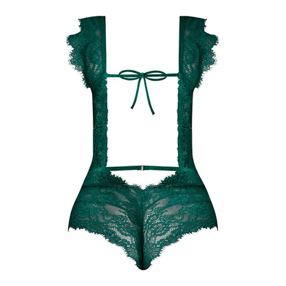 MAGIC SILK EVERMORE CUTOUT ROMPER EMERALD QUEEN SIZE