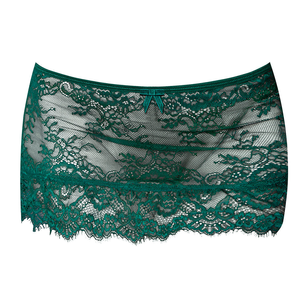 MAGIC SILK EVERMORE FLOUNCE SKIRT EMERALD S/M