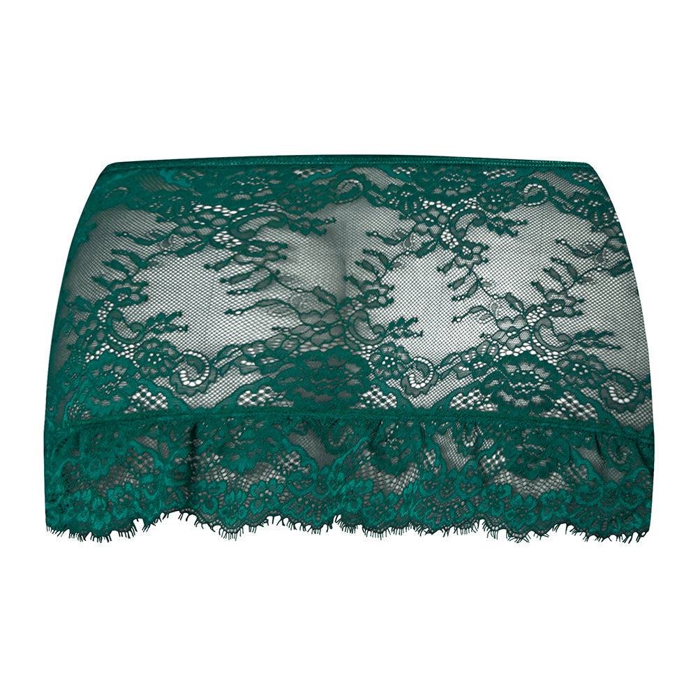 MAGIC SILK EVERMORE FLOUNCE SKIRT EMERALD QUEEN SIZE