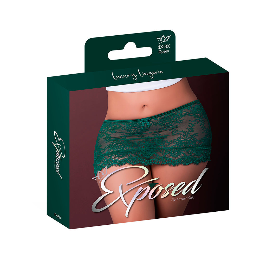 MAGIC SILK EVERMORE FLOUNCE SKIRT EMERALD QUEEN SIZE