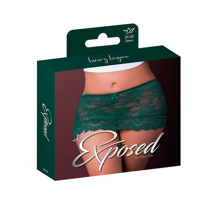 MAGIC SILK EVERMORE FLOUNCE SKIRT EMERALD QUEEN SIZE