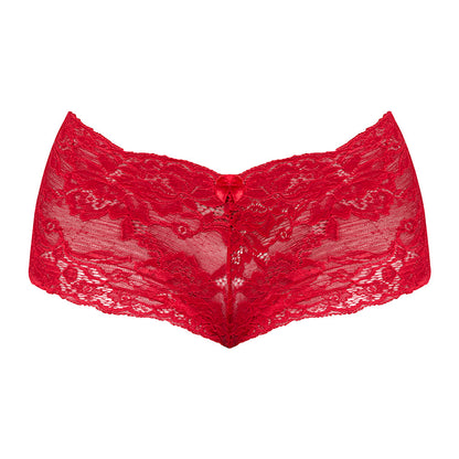 MAGIC SILK SUGAR HIGH LACE BOY SHORT RED QUEEN SIZE