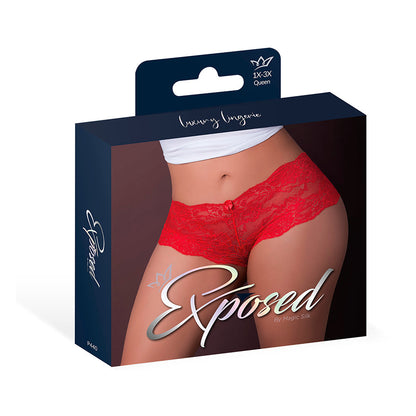 MAGIC SILK SUGAR HIGH LACE BOY SHORT RED QUEEN SIZE
