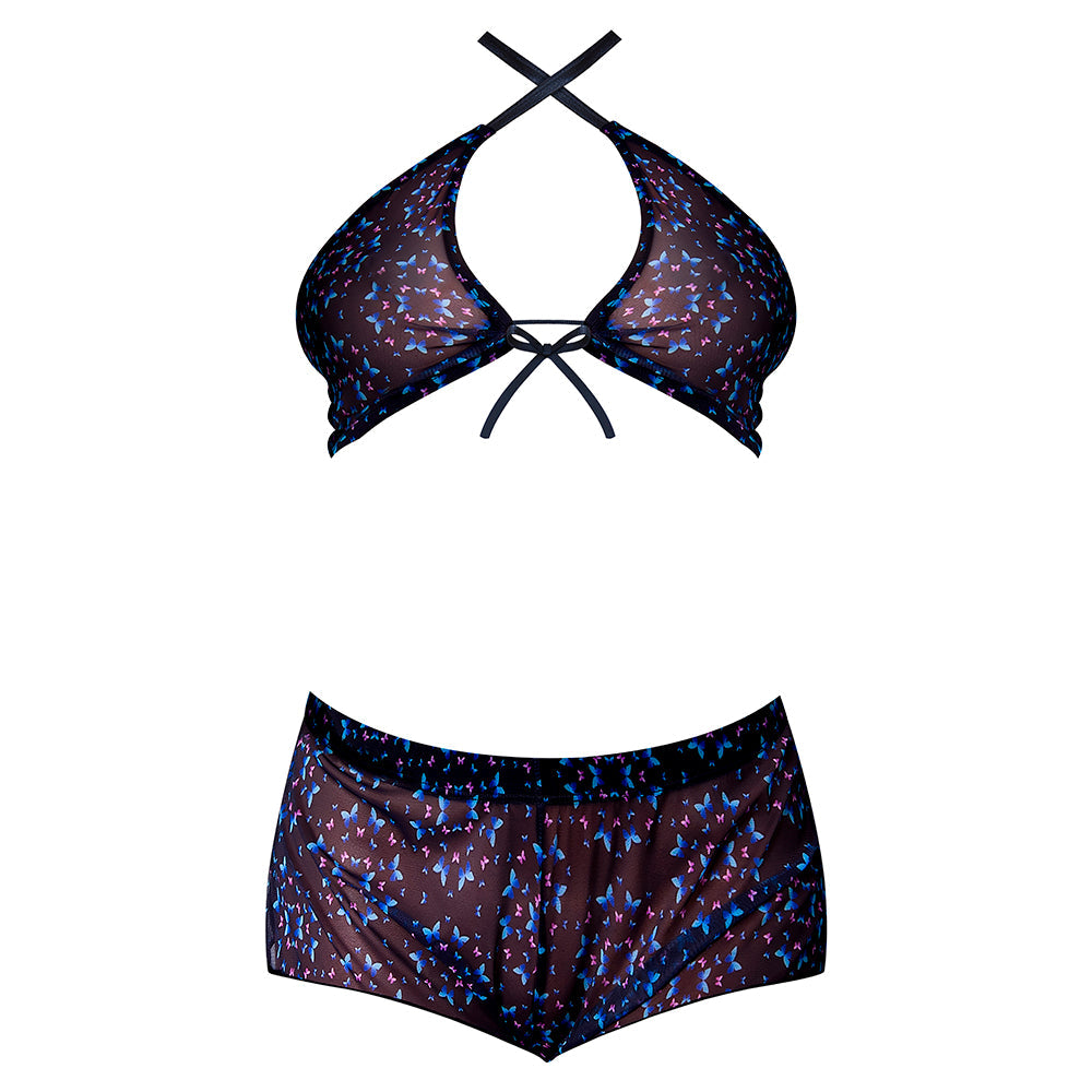 MAGIC SILK HAZY DAYZ HALTER TOP & HOT SHORT SET BUTTERFLY L/XL