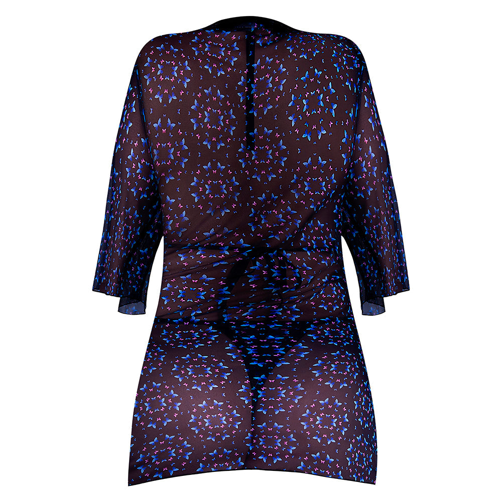 MAGIC SILK HAZY DAYZ HALTER BRA, THONG & DRESS SET BUTTERFLY S/M