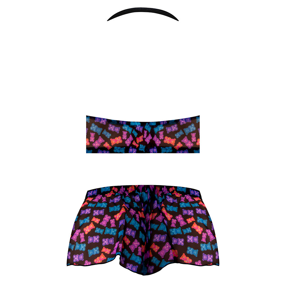 MAGIC SILK HAZY DAYZ HALTER TOP & HOT SHORT SET GUMMY BEARS L/XL