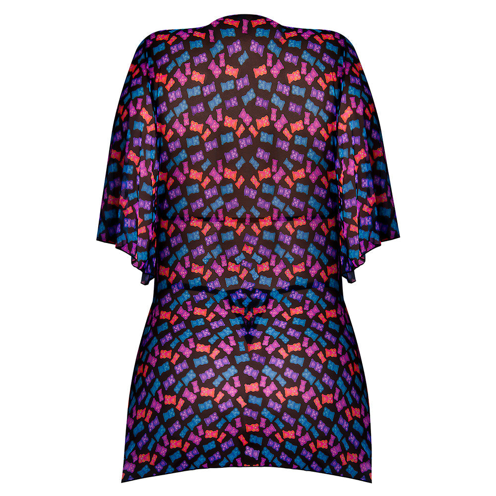 MAGIC SILK HAZY DAYZ HALTER BRA, THONG & DRESS SET GUMMY BEARS QUEEN SIZE