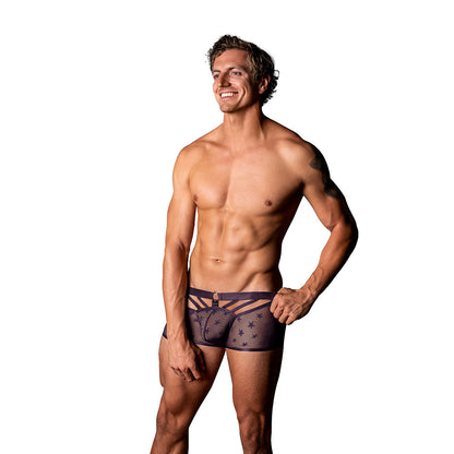 MALE POWER LOVE STAR SHORT WITH RING PURPLE L