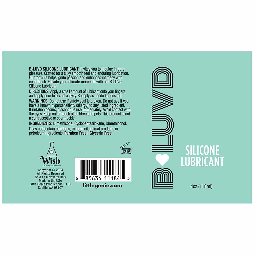B-LUVD SILICONE LUBRICANT 4 OZ.