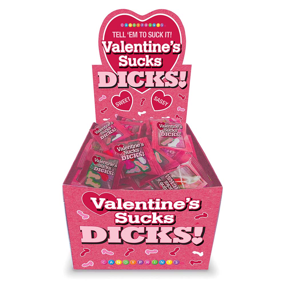 LITTLE GENIE - VALENTINE''S SUCKS DICKS 100-PACK DISPLAY