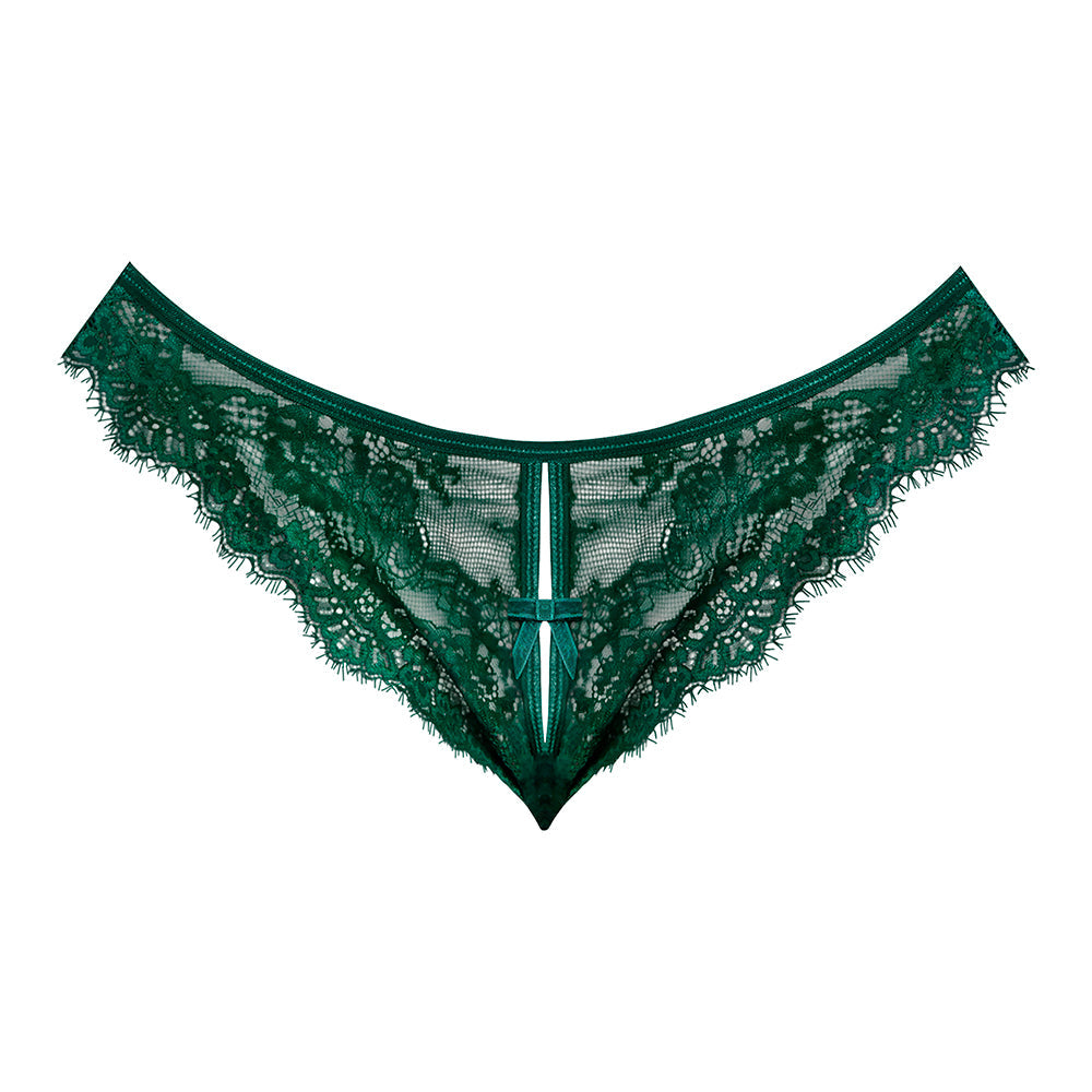 MAGIC SILK EVERMORE SPLIT CROTCH PANTY EMERALD L/XL