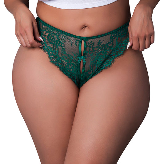 MAGIC SILK EVERMORE SPLIT CROTCH PANTY EMERALD QUEEN SIZE