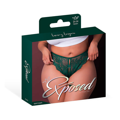 MAGIC SILK EVERMORE SPLIT CROTCH PANTY EMERALD QUEEN SIZE
