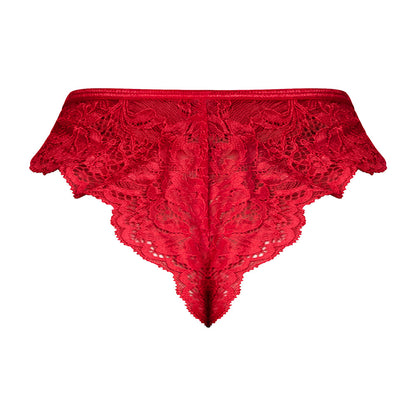 MAGIC SILK SUGAR HIGH SPLIT CROTCH PANTY RED S/M