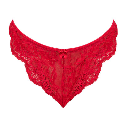 MAGIC SILK SUGAR HIGH SPLIT CROTCH PANTY RED L/XL