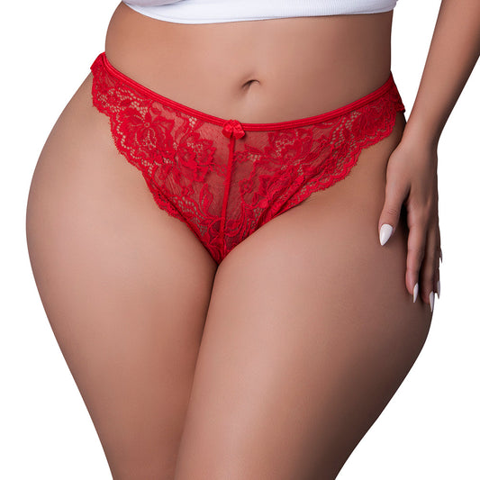 MAGIC SILK SUGAR HIGH SPLIT CROTCH PANTY RED QUEEN SIZE