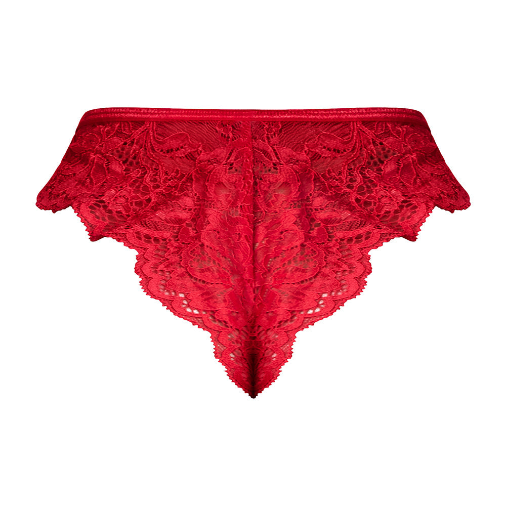 MAGIC SILK SUGAR HIGH SPLIT CROTCH PANTY RED QUEEN SIZE