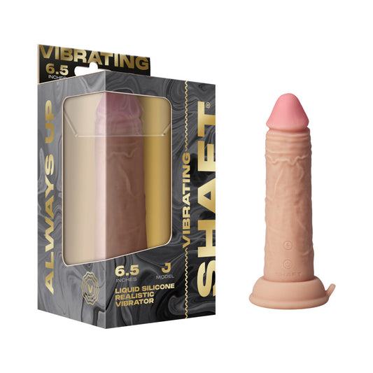 SHAFT - VIBRATING MODEL J: 6.5 IN. DUAL DENSITY SILICONE DILDO PINE