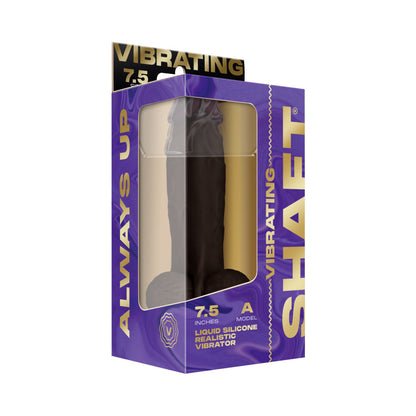 SHAFT VIBRATING MODEL A: 7.5 IN. DUAL DENSITY SILICONE DILDO MAHOGANY