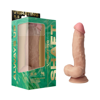 SHAFT VIBRATING MODEL N: 8.5 IN. DUAL DENSITY SILICONE DILDO PINE
