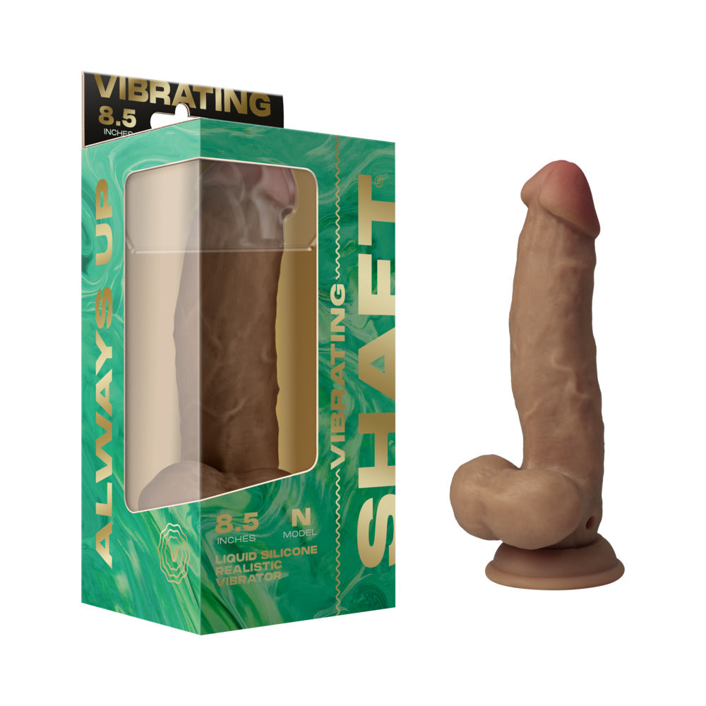 SHAFT - VIBRATING MODEL N: 8.5 IN. DUAL DENSITY SILICONE DILDO OAK