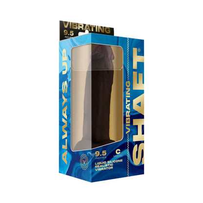 SHAFT VIBRATING MODEL C: 9.5 IN. DUAL DENSITY SILICONE DILDO MAHOGANY