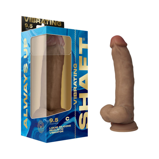 SHAFT - VIBRATING MODEL C: 9.5 IN. DUAL DENSITY SILICONE DILDO OAK
