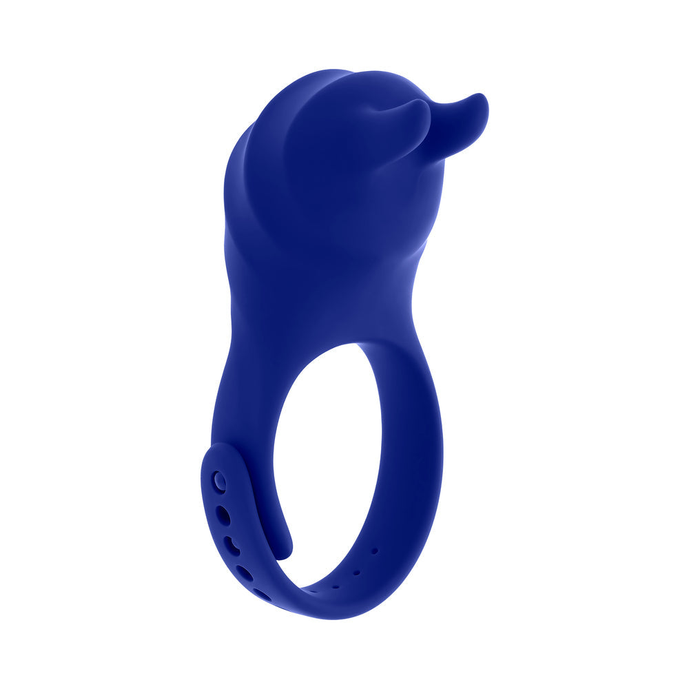 ZERO TOLERANCE - ADJUSTABLE FUN RING RECHARGEABLE VIBRATING C-RING WITH REMOTE SILICONE BLUE