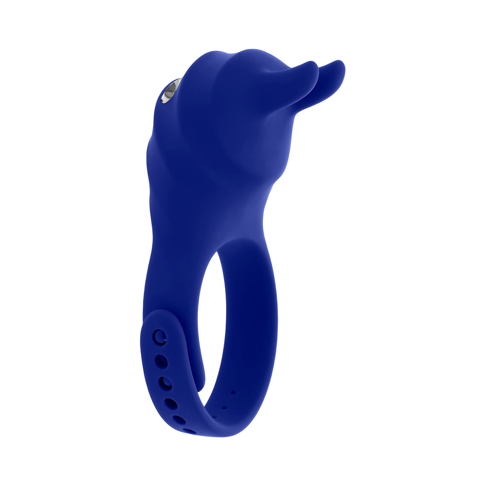 ZERO TOLERANCE - ADJUSTABLE FUN RING RECHARGEABLE VIBRATING C-RING WITH REMOTE SILICONE BLUE